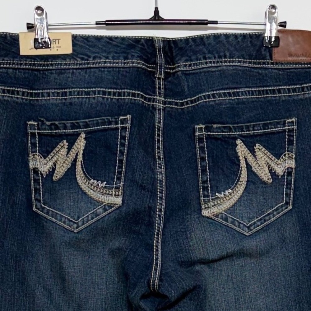 Maurices Dark Blue Boot Cut Jeans with Embroidered Back Pockets